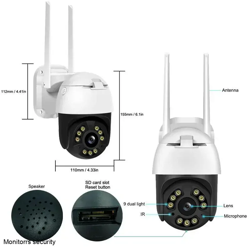 Monitorrs Security smart Wi-Fi inteligentná kamera 8 MPix AT800 (6048)
