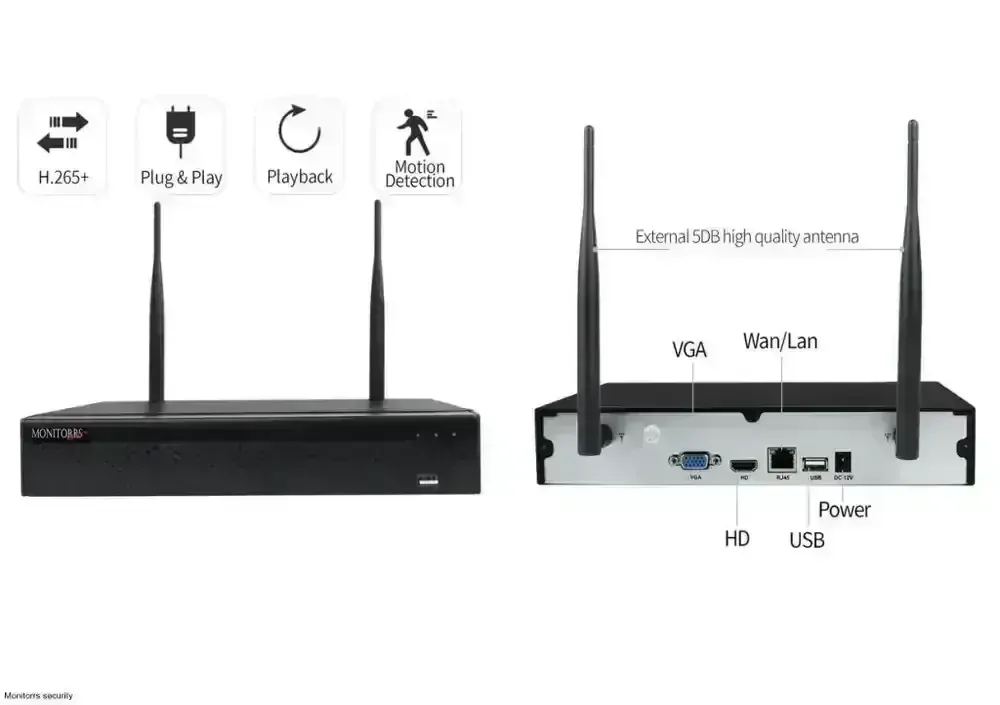 Monitorrs Security Wifi IP 2 kamerový set 5 MPix (6121K2)