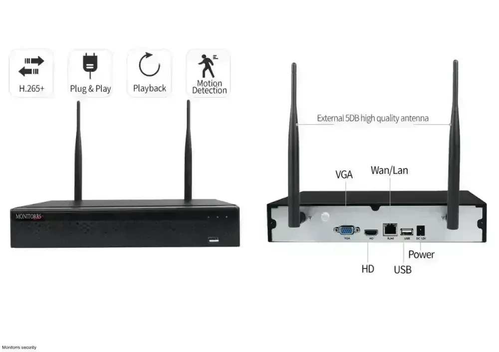 Monitorrs Security Wifi IP 3 kamerový set 5 MPix (6121K3)