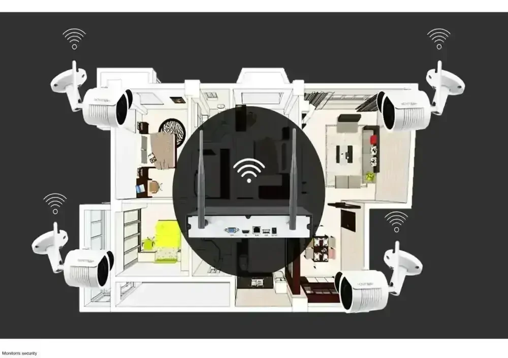 Monitorrs Security Wifi IP 4 kamerový set 5 MPix (6121K4)