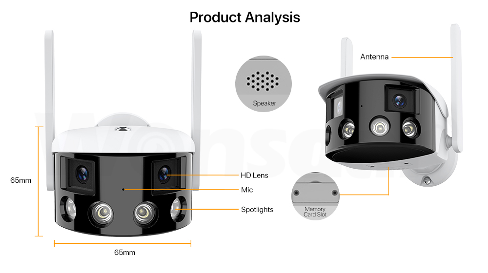 Monitorrs Security smart Wi-Fi inteligentná kamera 4 MPix 180 st. P400 (6049)
