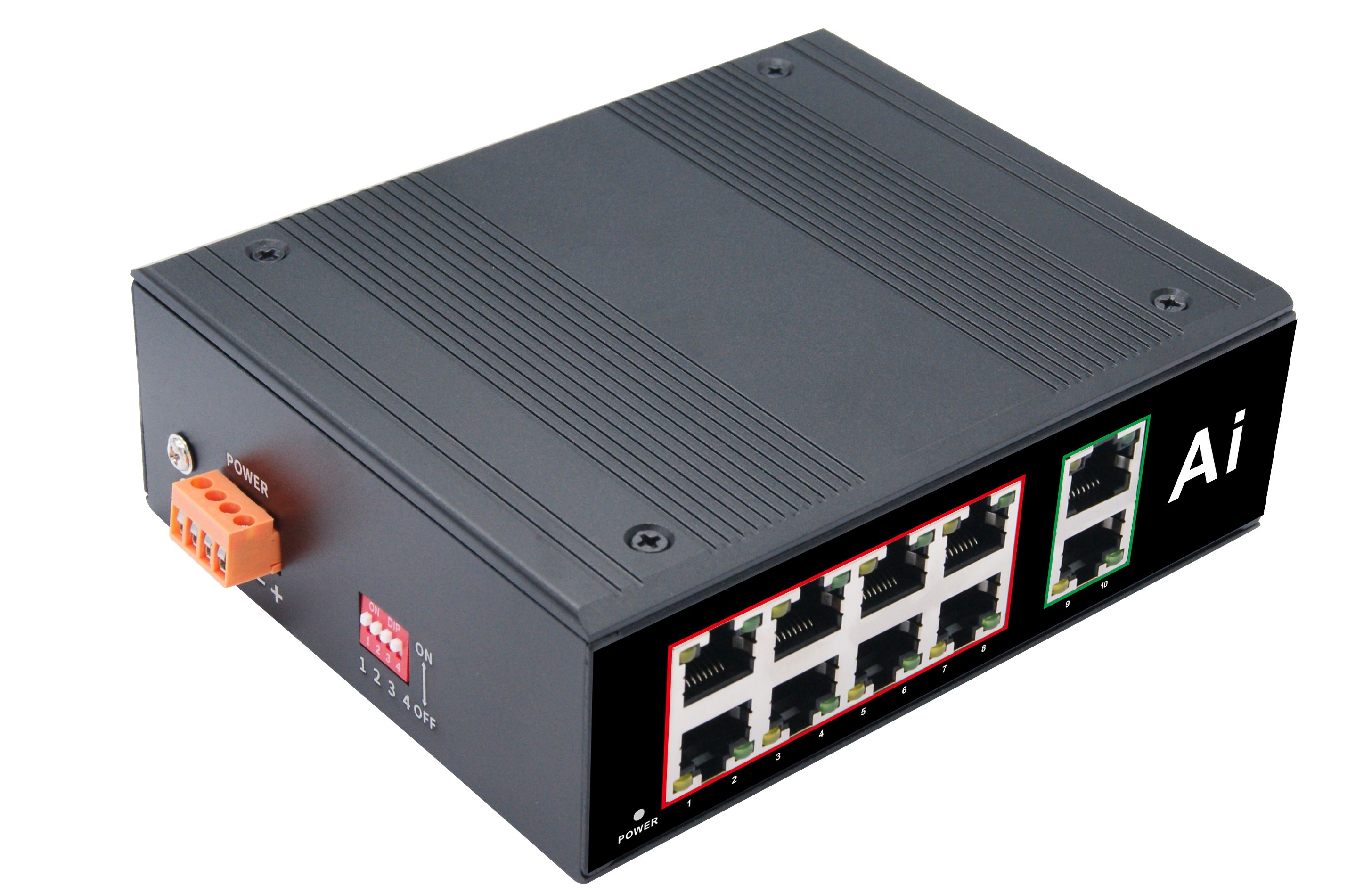 MSG0820GPI Priemyselný POE Switch Port:8x10/100/1000Mbps  Uplink :2x10/100/1000Mbps DC:44-55V