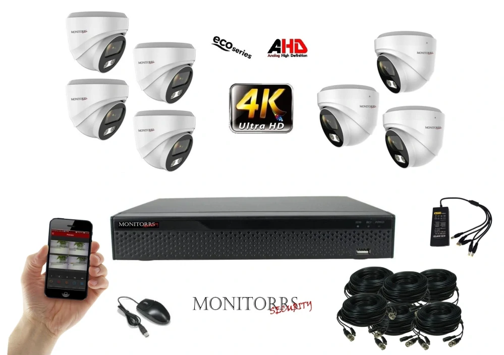 Monitorrs Security 4K AHD 7 kamerový set 8 Mpix Eco WDome (6037K7)