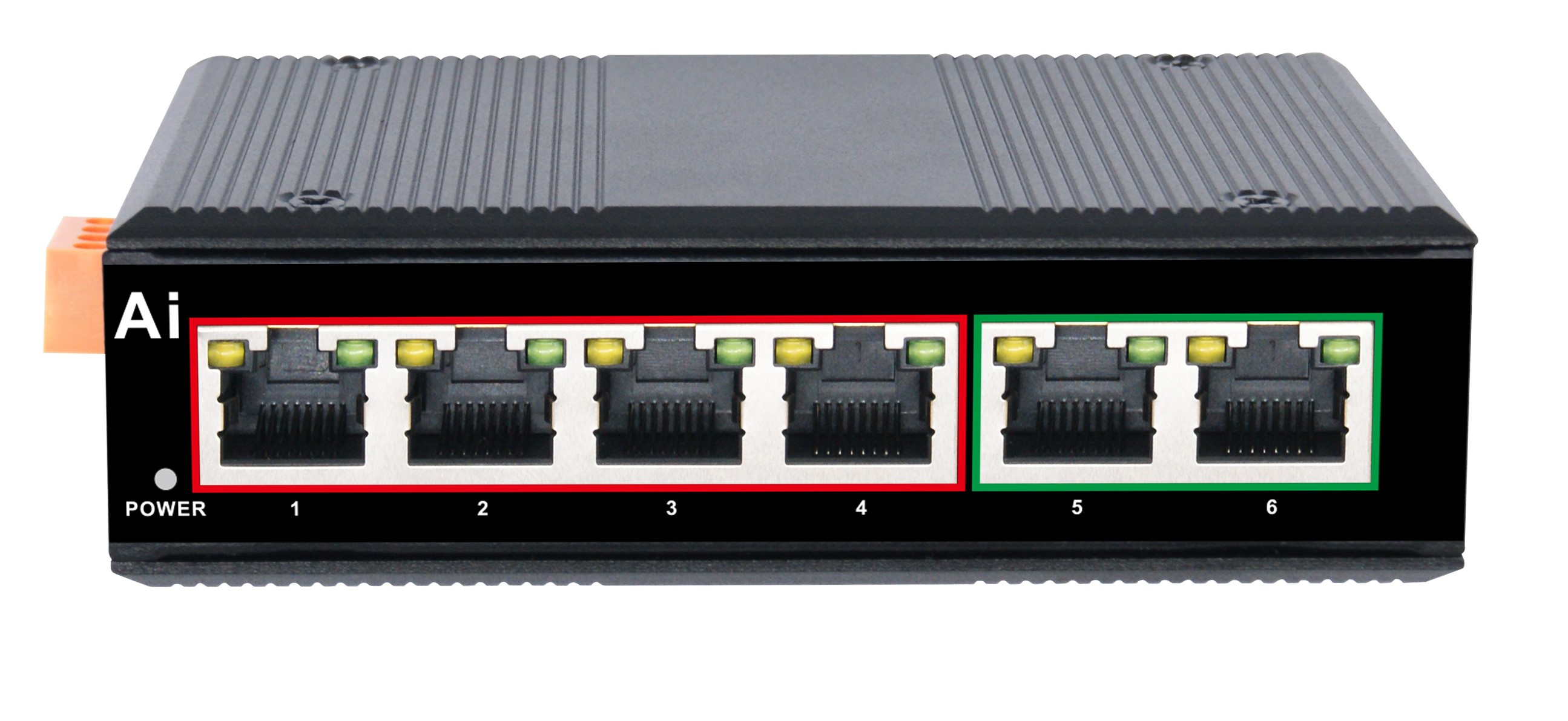 MSF0420FPI Priemyselná PoE switch 4+2 Port 10/100M DC:44-55V