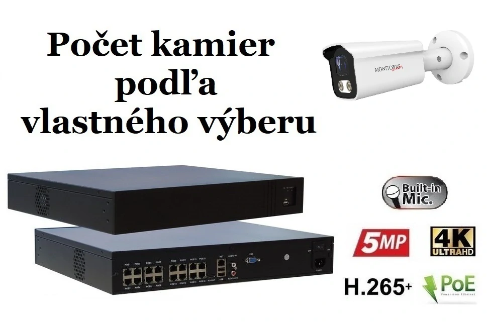 Monitorrs Security AI IP kamerový set 8 Mpix WTube (6378K8+)