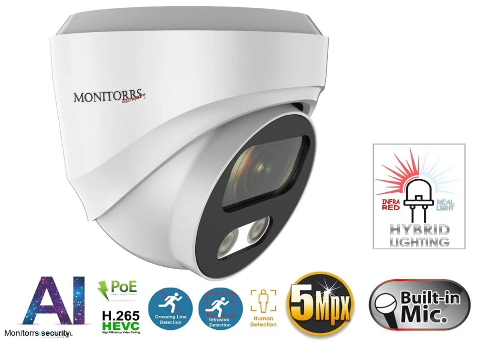 Monitorrs Security AI hybrid light IP kamerový set 5 Mpix WDome (6141K8+)