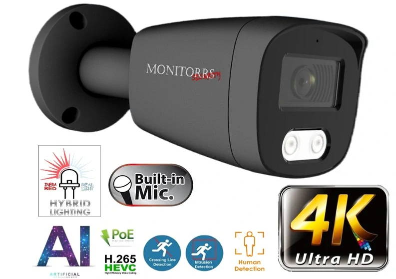 Monitorrs Security AI Hybrid Light IP 8 kamerový set 8 Mpix GTube (6483K8)