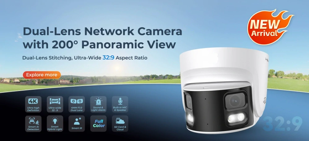 MS 16 MPix Dual-Lens Panoramatická IP kamera 226°