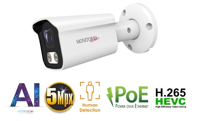 Monitorrs Security AI IP 5 kamerový set 5 Mpix WTube (6372K5)
