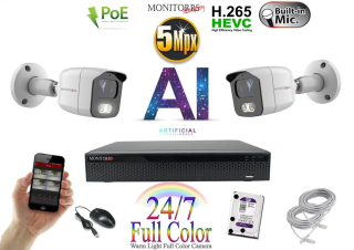 Monitorrs Security Full Color AI IP 2 kamerový set WTube (6021K2)