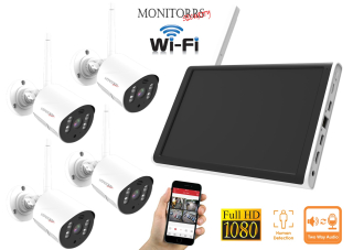 Monitorrs Security Wifi 4 kamerový set AllinOne 3 Mpix (6129k4)