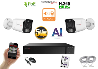 Monitorrs Security AI Aktív IP 2 kamerový set 5 Mpix WTube (6078K2)