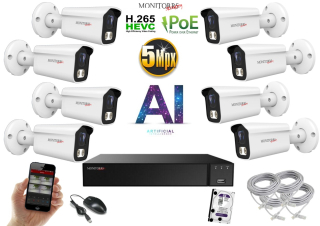Monitorrs Security AI IP 8 kamerový set 5 Mpix WTube (6372K8)
