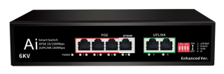 MS04G20GB-A 4 Ports Full Gigabit AI Hi-POE Switch 4x10/100/1000Mbps  Up.:2*1000Mbps 65W (6189)