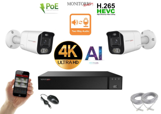 Monitorrs Security AI Aktív IP 2 kamerový set 8 Mpix WTube (6079K2)