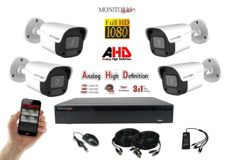 Monitorrs Security AHD 4 kamerový set 2 MPix Tube (6030K4)