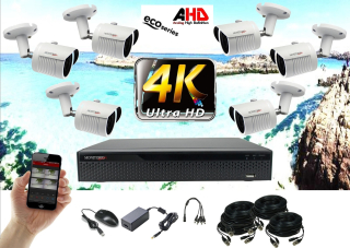 Monitorrs Security 4K AHD 6 kamerový set 8 Mpix Eco WTube (6035K6)