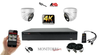 Monitorrs Security 4K AHD 2 kamerový set 8 Mpix Eco WDome (6037K2)