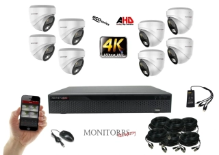 Monitorrs Security 4K AHD 8 kamerový set 8 Mpix Eco WDome (6037K8)