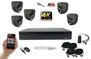 Monitorrs Security 4K AHD 5 kamerový set 8 Mpix Eco GDome (6038K5)