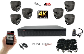 Monitorrs Security 4K AHD 6 kamerový set 8 Mpix Eco GDome (6038K6)