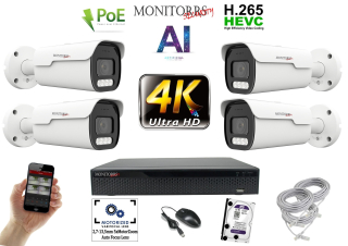 Monitorrs Security 4k park AI IP 4 kamerový set 8 Mpix WTube (6380K4)