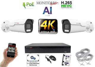 Monitorrs Security 4k park AI IP 2 kamerový set 8 Mpix WTube (6380K2)