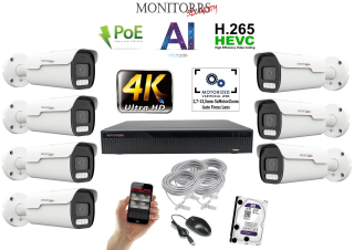 Monitorrs Security 4k park AI IP 7 kamerový set 8 Mpix WTube (6380K7)