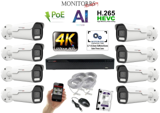 Monitorrs Security 4k park AI IP 8 kamerový set 8 Mpix WTube (6380K8)