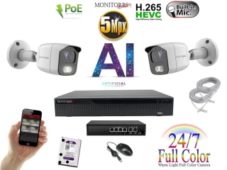 MS Full Color AI IP 2 kamerový set so switchom WTube (6021K2B)