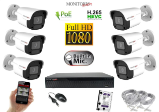 Monitorrs Security IP 6 kamerový set 2 Mpix WTube Plast (6023K6)