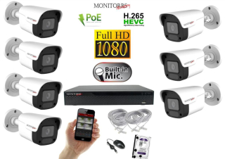 Monitorrs Security IP 7 kamerový set 2 Mpix WTube Plast (6023K7)