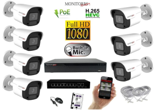 MS IP 7 kamerový set so switchom 2 Mpix WTube Plast (6023K7B)