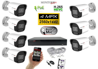 Monitorrs Security IP 7 kamerový set 4 Mpix WTube Plast (6024K7)