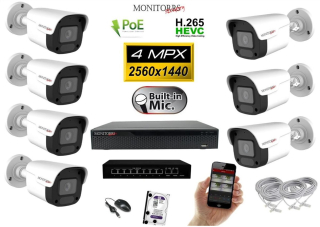 MS IP 7 kamerový set so switchom 4 Mpix WTube Plast (6024K7B)