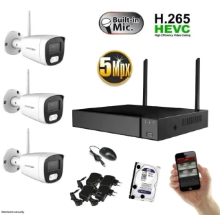 Monitorrs Security Wifi IP 3 kamerový set 5 MPix (6121K3)