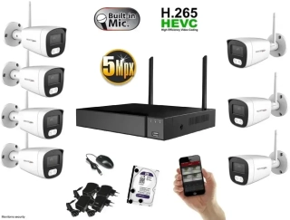 Monitorrs Security Wifi IP 7 kamerový set 5 MPix (6121K7)