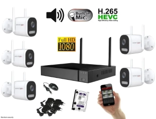 Monitorrs Security Wifi IP 5 kamerový set 2 mpix, aktív (6124k5)
