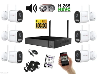 Monitorrs Security Wifi IP 6 kamerový set 2 mpix, aktív (6124k6)