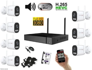 Monitorrs Security Wifi IP 7 kamerový set 2 mpix, aktív (6124k7)