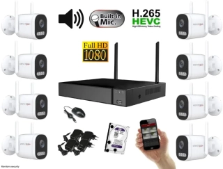 Monitorrs Security Wifi IP 8 kamerový set 2 mpix, aktív (6124k8)