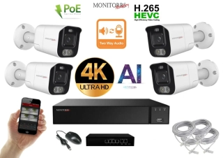 MS AI Aktív IP 4 kamerový set so switchom 8 Mpix WTube (6079K4B)