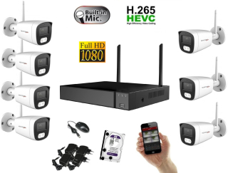 Monitorrs Security Wifi IP 7 kamerový set 2 MPix (6122K7)