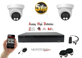 Monitorrs Security AHD 2 kamerový set  5 MPix Dome (6197K2)