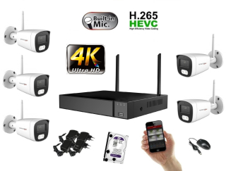Monitorrs Security Wifi IP 5 kamerový set 8 MPix (6125K5)