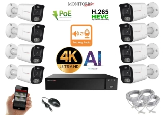 Monitorrs Security AI Aktív IP 8 kamerový set 8 Mpix WTube (6078K8)