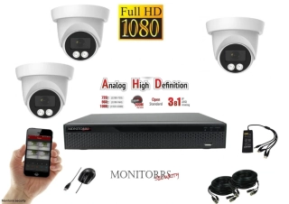 Monitorrs Security AHD 3 kamerový set  2 MPix Dome (6196K3)