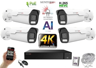 Monitorrs Security AI hybrid Light Park IP 4 kamerový set 8 Mpix (6070K4)