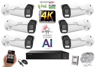 Monitorrs Security AI hybrid Light Park IP 6 kamerový set 8 Mpix (6070K6)