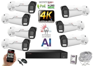Monitorrs Security AI hybrid Light Park IP 7 kamerový set 8 Mpix (6070K7)